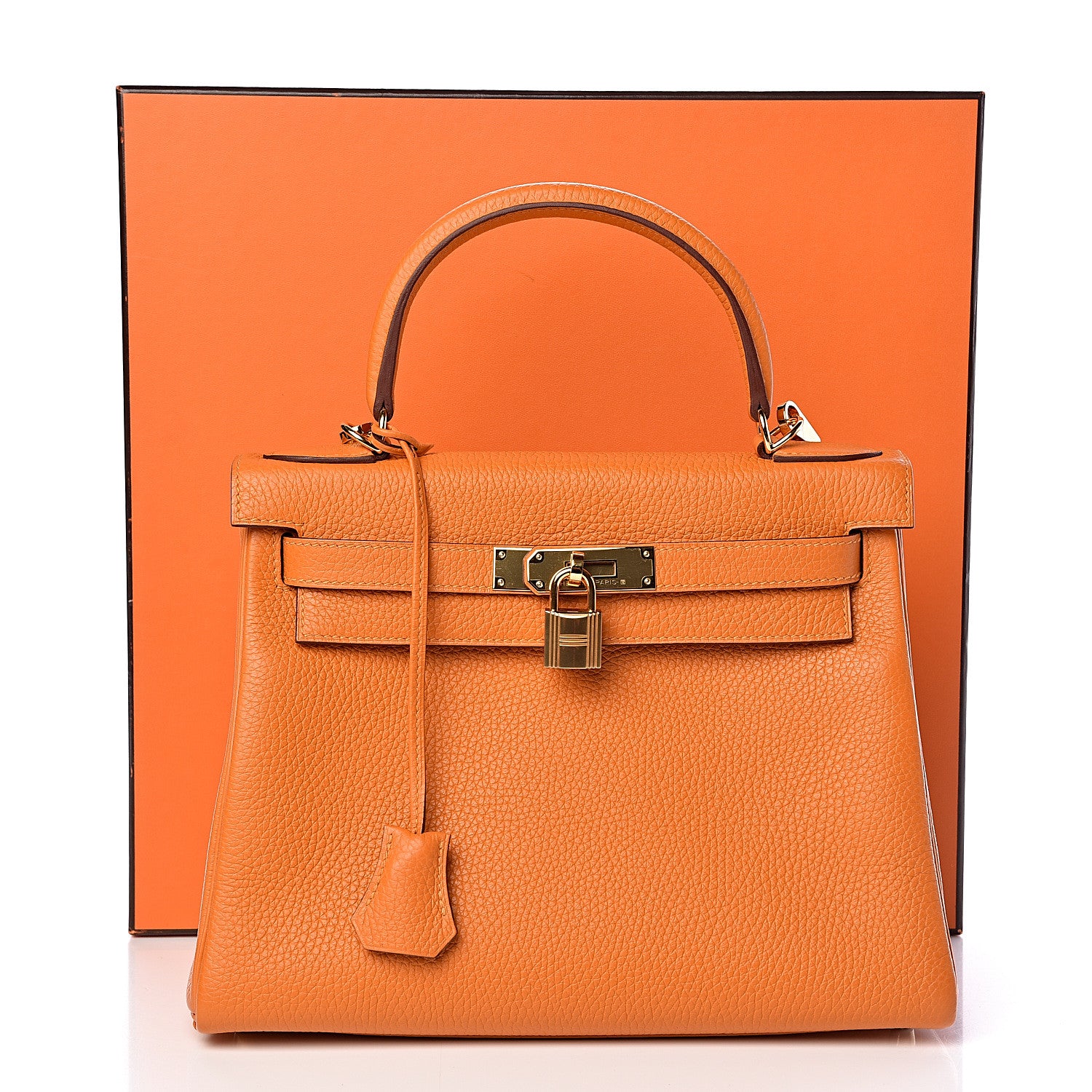 Hermes Taurillon Clemence Kelly Retourne 28 Abricot 38 of 38