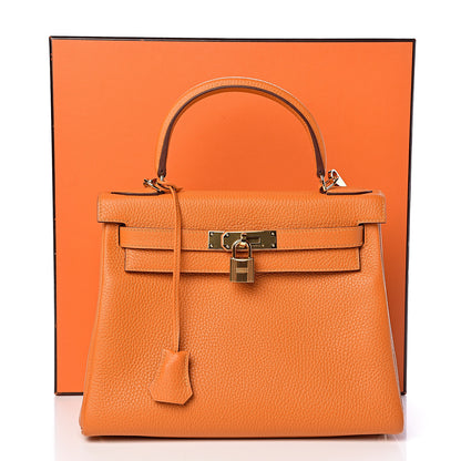 Hermes Taurillon Clemence Kelly Retourne 28 Abricot 38 of 38