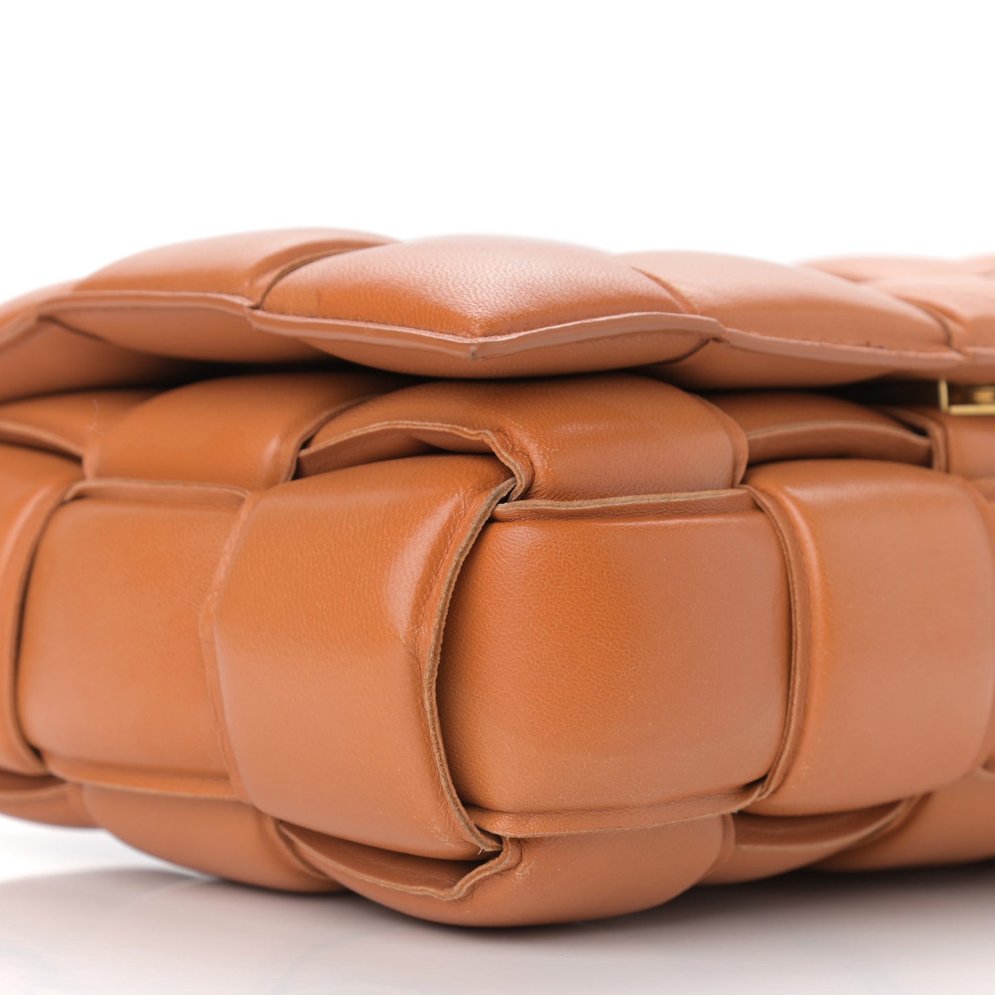 Nappa Maxi Intreccio Padded Cassette Crossbody Bag Clay