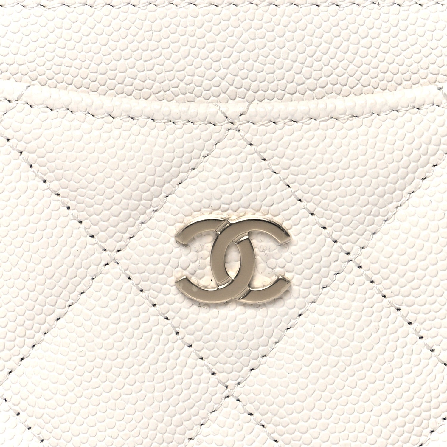 Chanel Caviar Quilted Card Holder White 9 of 9