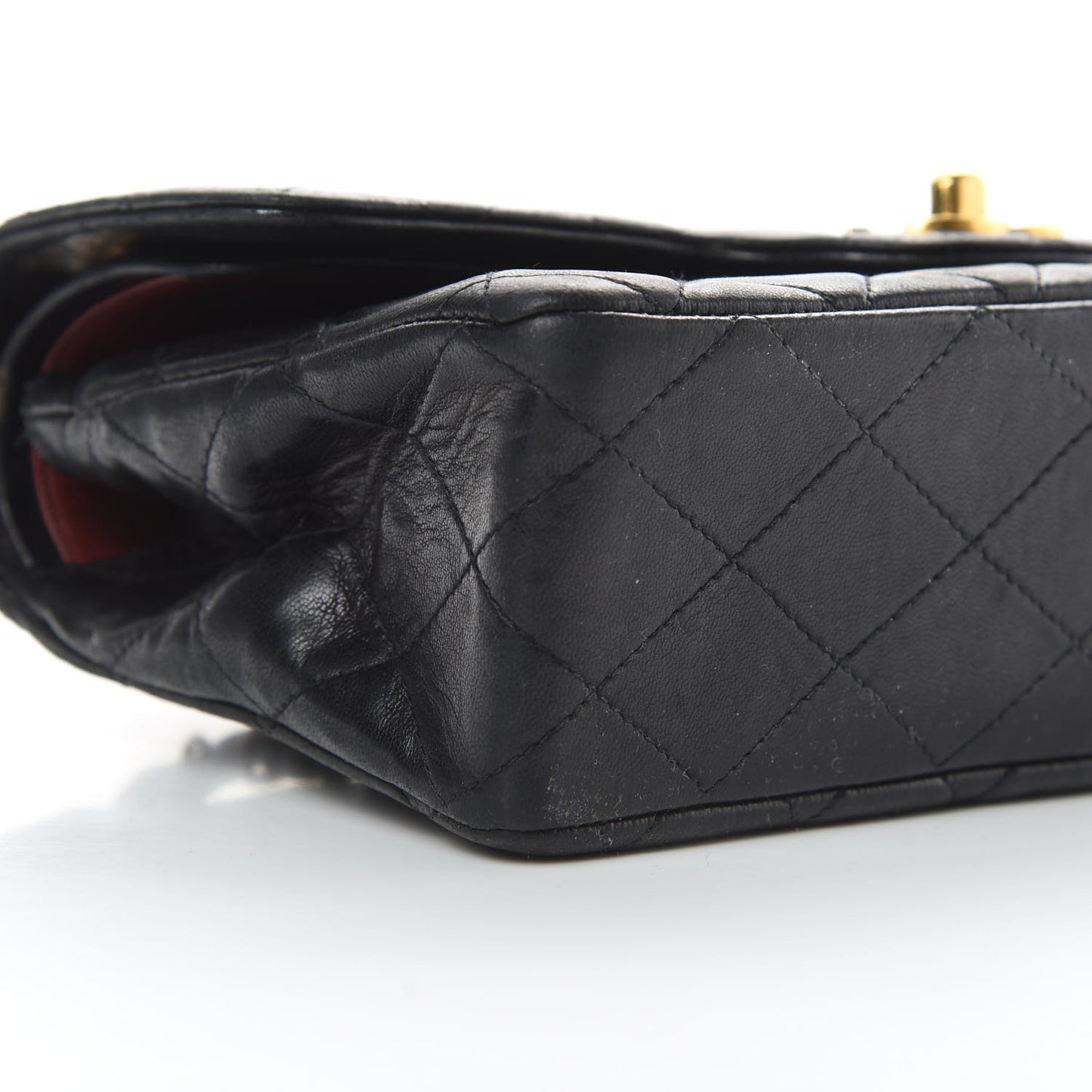 Lambskin Quilted Small Double Flap Black