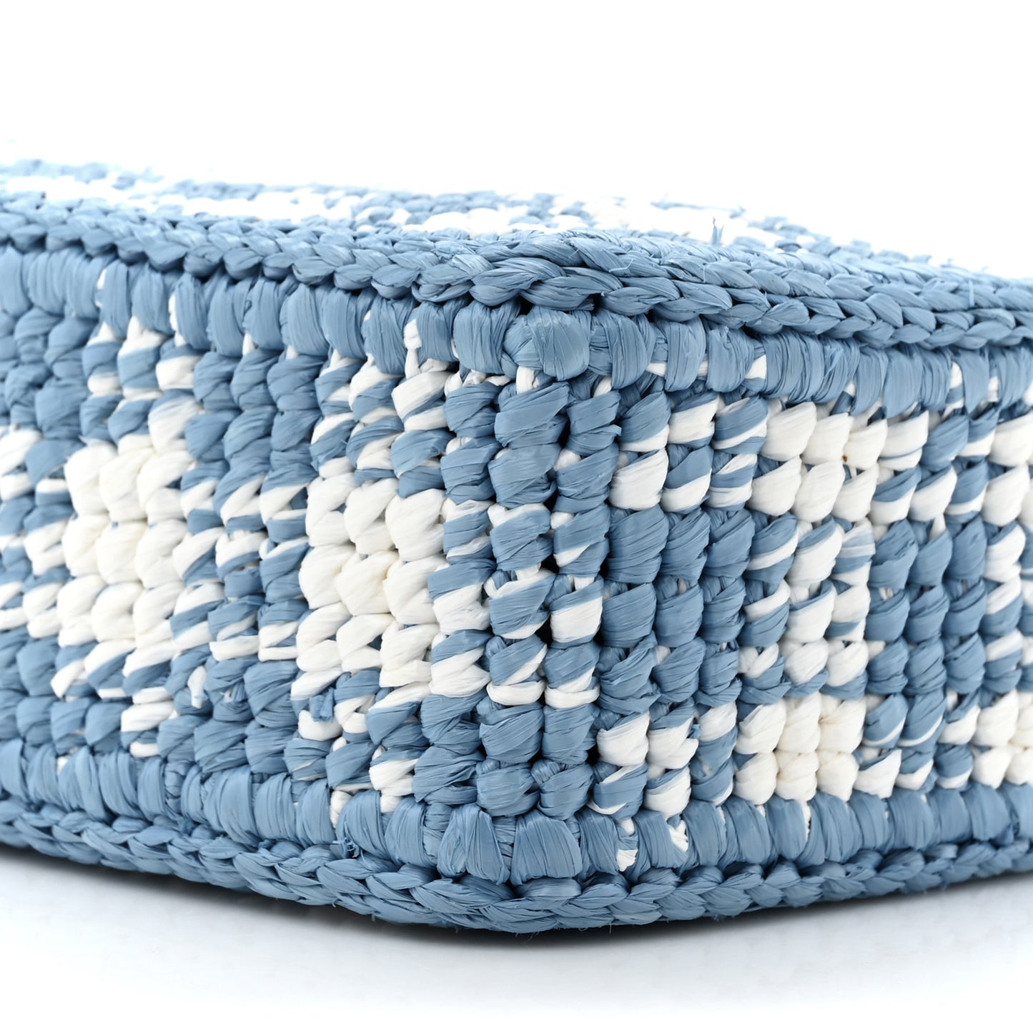 Yarn Raffia Effect Crochet Embroidered Mini Re-Edition 1978 Shoulder Bag Celeste