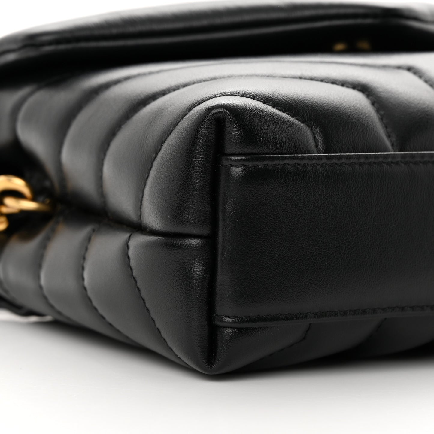 Calfskin Y Quilted Monogram Toy Loulou Crossbody Bag Black