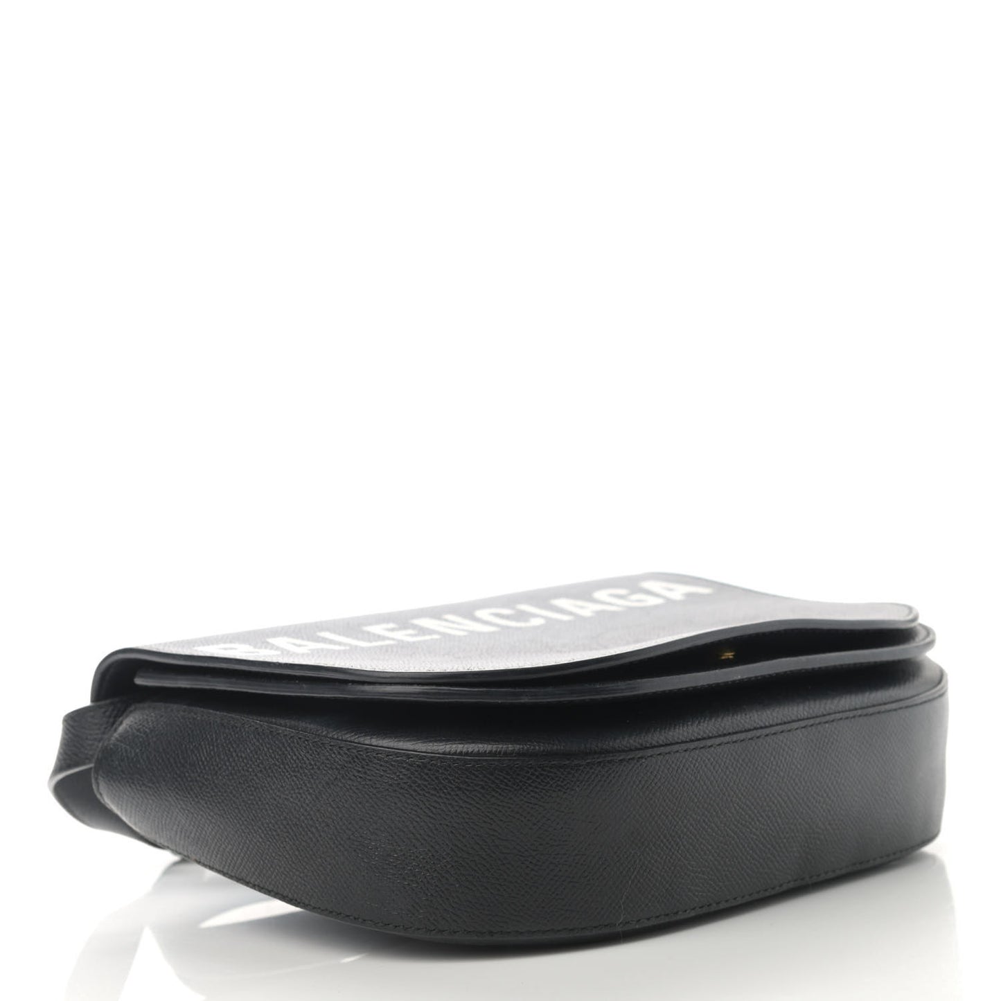 Signature Grained Calfskin Logo S Ville Day Bag Black