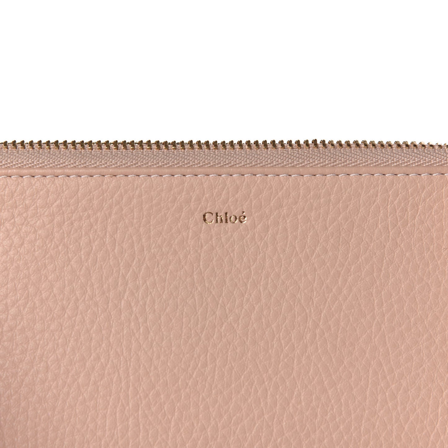 Calfskin Alphabet Long Zipped Wallet Blush Nude