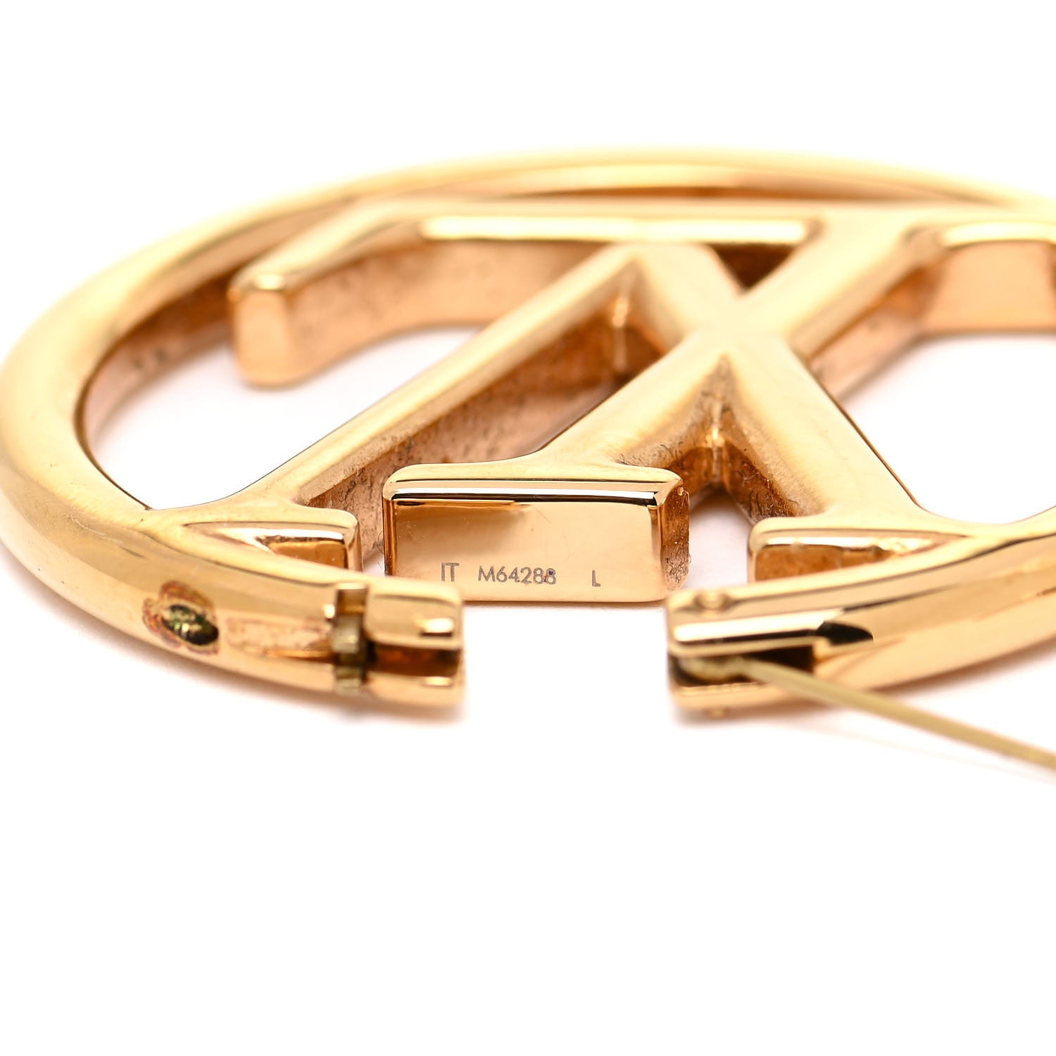 Louis Vuitton Metal Louise Hoop Earrings Gold 4 of 6