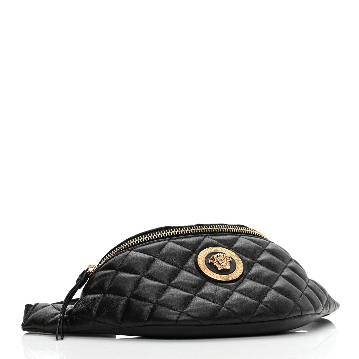 Nappa Quilted Medusa Belt Bag Black