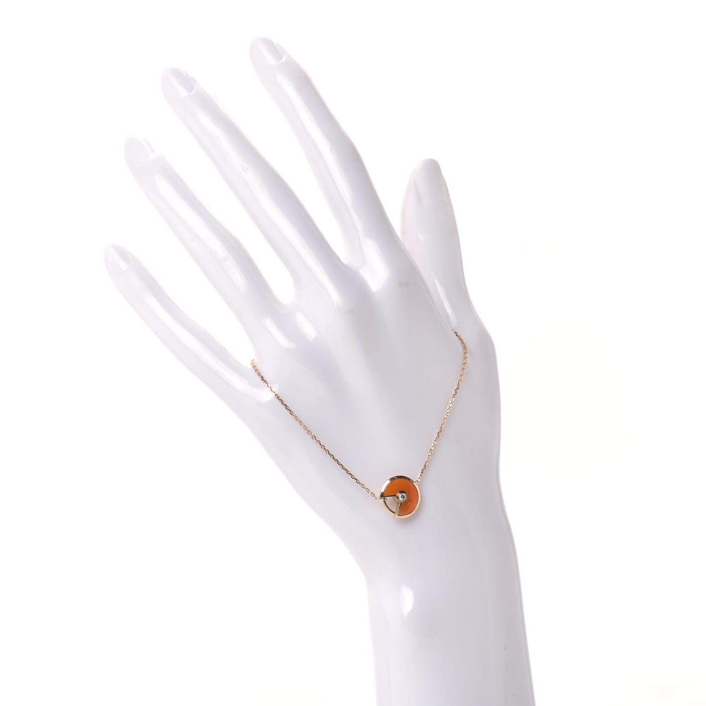 18K Yellow Gold Diamond Carnelian Amulette de Cartier Bracelet