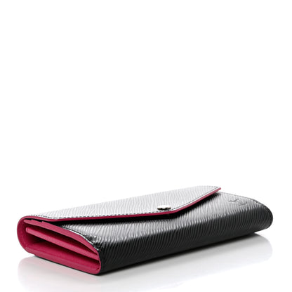 Louis Vuitton Epi Sarah Wallet NM Black Hot Pink 4 of 9