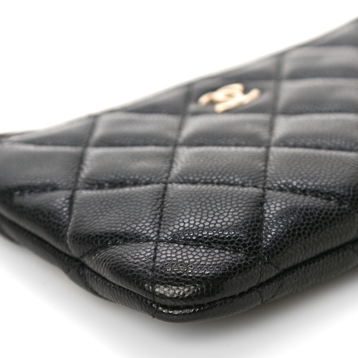 Caviar Quilted Small Cosmetic Case Black