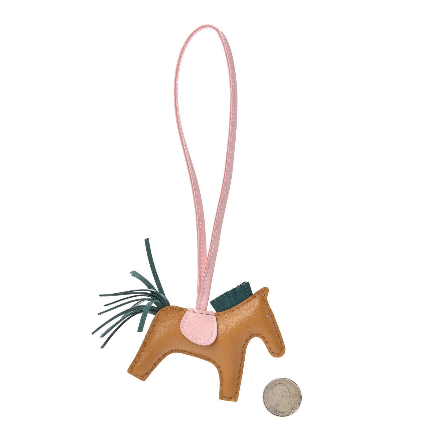 Milo Lambskin Grigri Rodeo Horse Bag Charm PM Sesame Malachite Rose Sakura