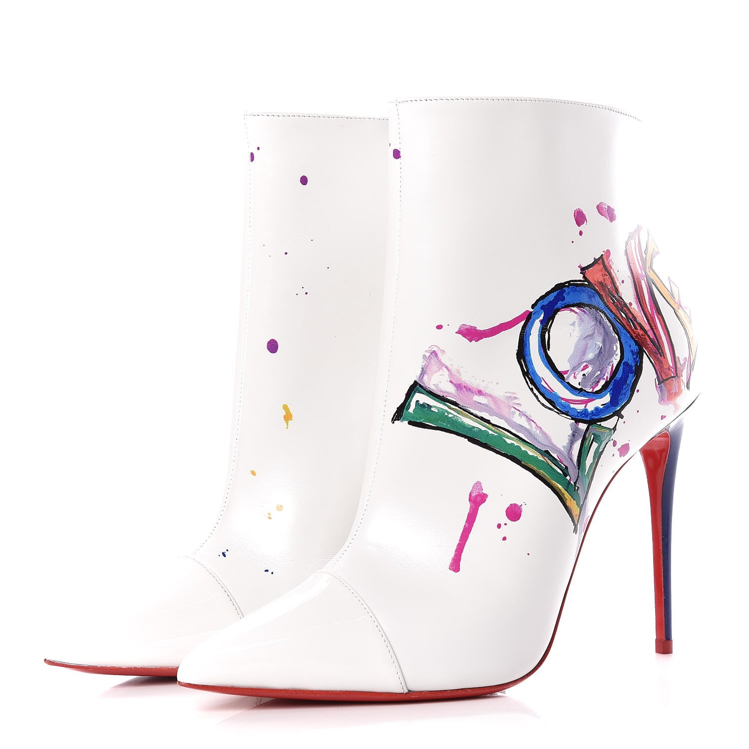 Christian Louboutin Calfskin In Love 100 Booties 38 White 3 of 10