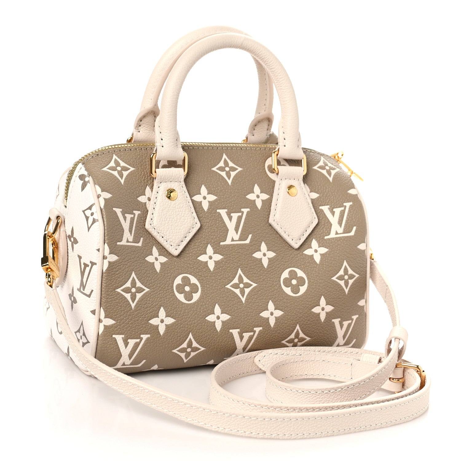 Louis Vuitton Empreinte Monogram Spring in the City Speedy Bandouliere 20 Kaki Beige Cream 3 of 9