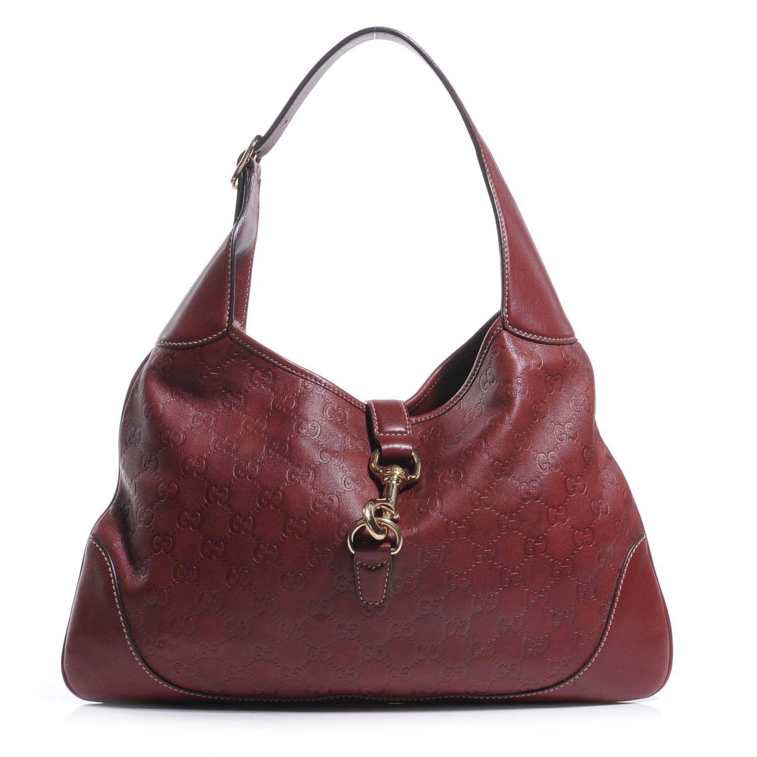 Gucci Guccissima Medium Jackie O Bouvier Hobo Dark Red 1 of 7