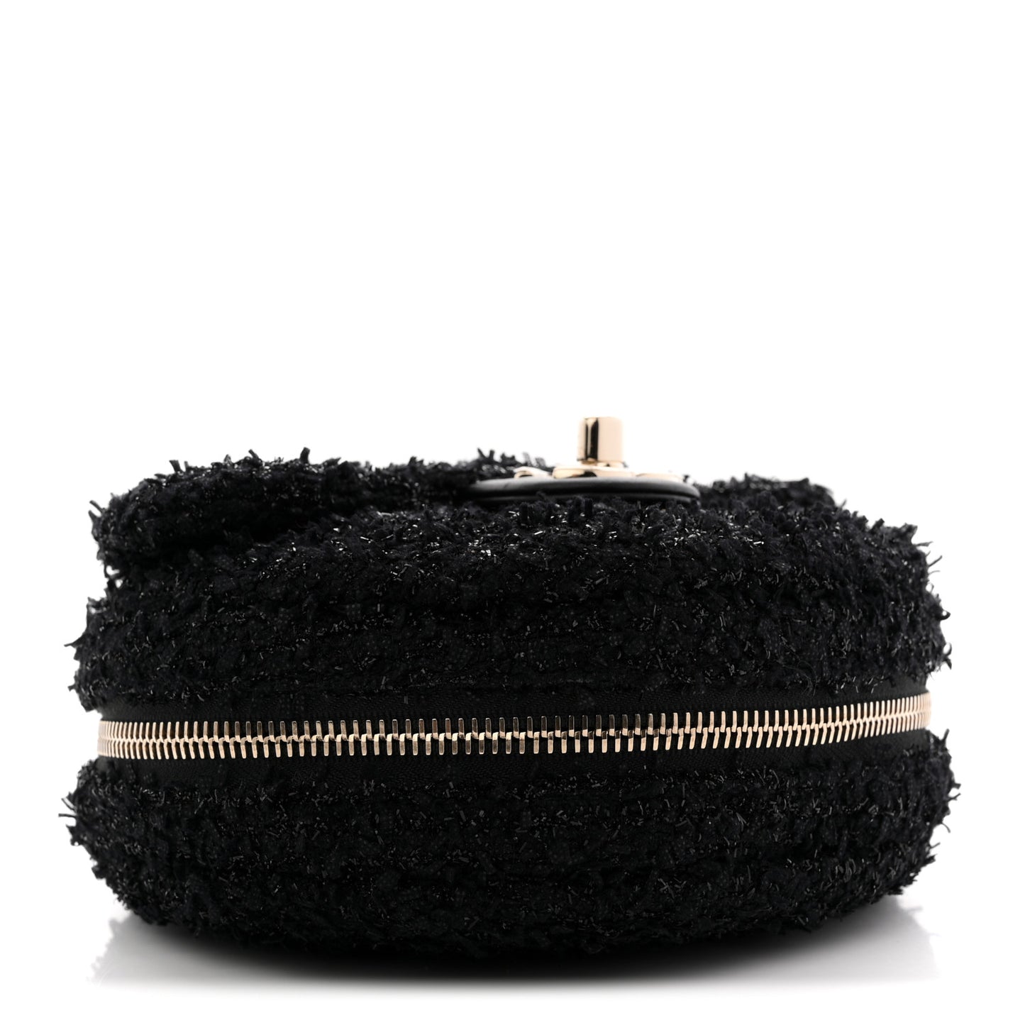 Tweed Coco Beach Barrel Shoulder Bag Black