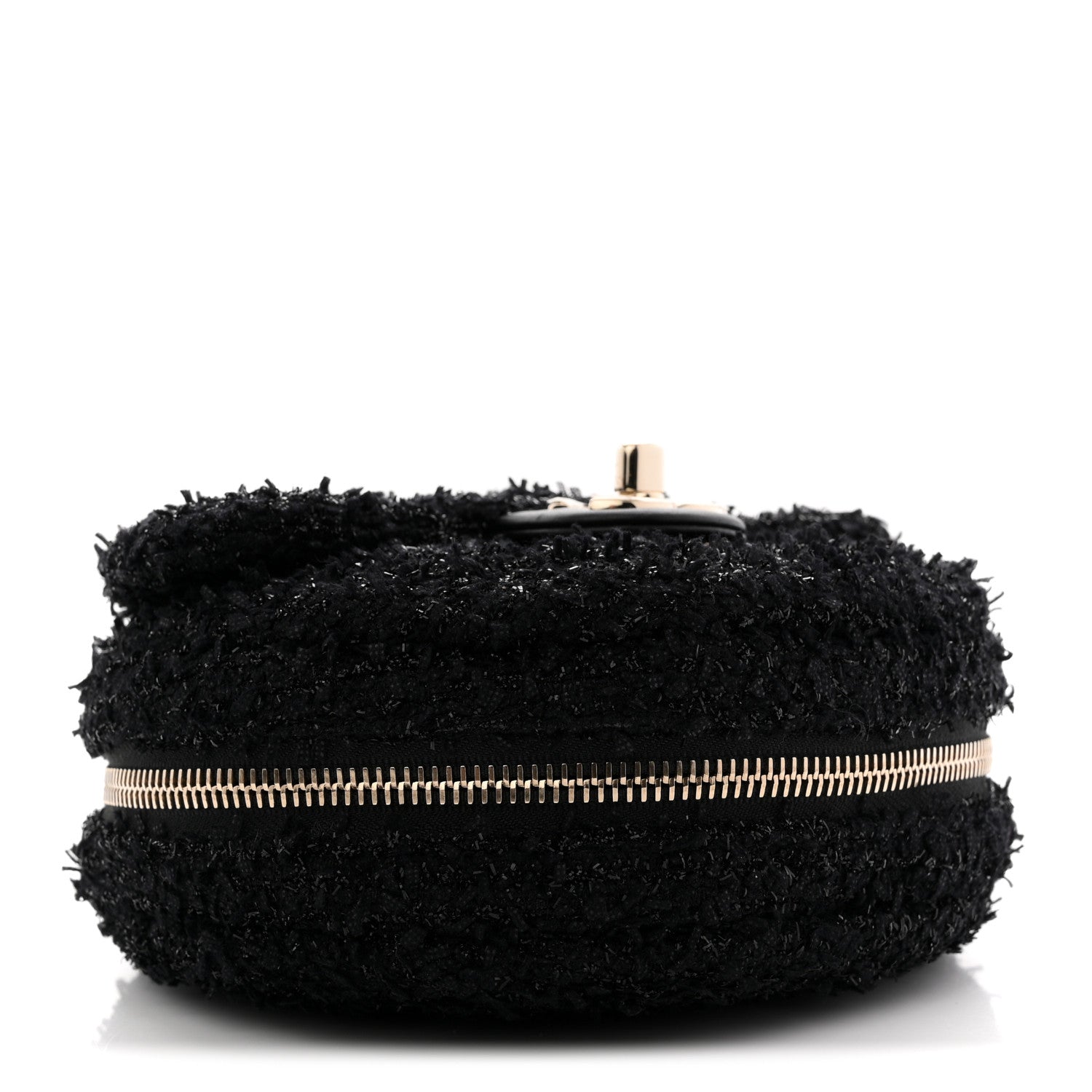 Chanel Tweed Coco Beach Barrel Shoulder Bag Black 5 of 12