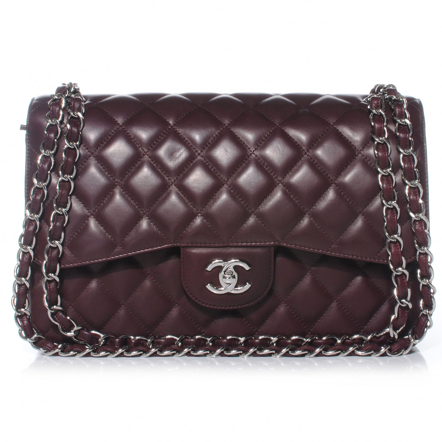 Chanel Lambskin Quilted Jumbo Double Flap Bordeaux 1 of 8