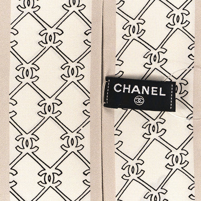 Chanel Silk CC Lucky Symbols Slim Bandeau Scarf Ecru Multicolor 3 of 4