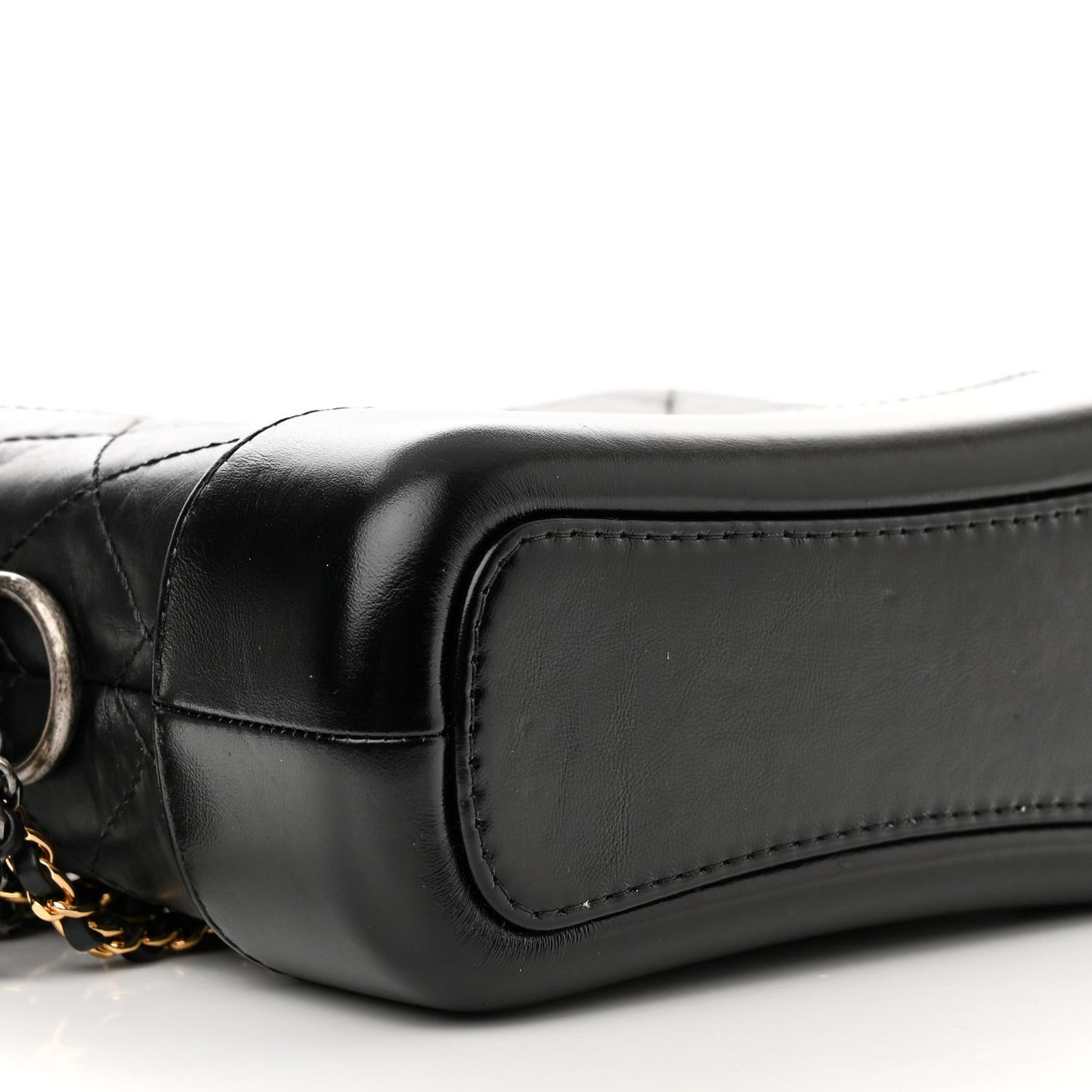 Aged Calfskin Quilted Small Gabrielle Hobo Black