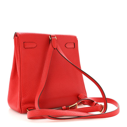 Hermes Taurillon Clemence Kelly Ado Backpack Rouge De Coeur 3 of 12