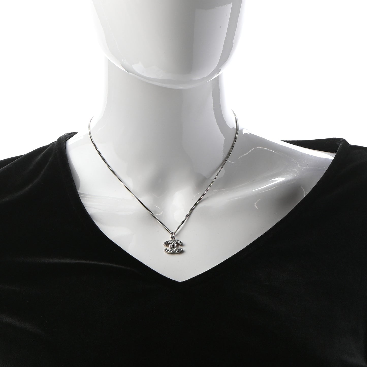 Crystal Timeless CC Necklace Silver
