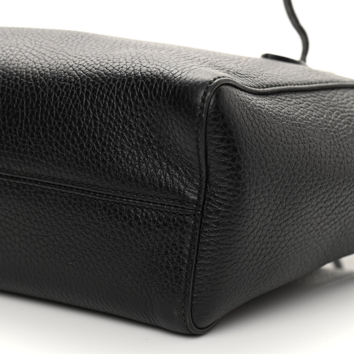 Dollar Calfskin Mini Swing Top Handle Bag Black