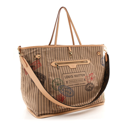 Louis Vuitton Monogram Stamped Inside Out Neverfull Bandouliere GM Beige 5 of 16