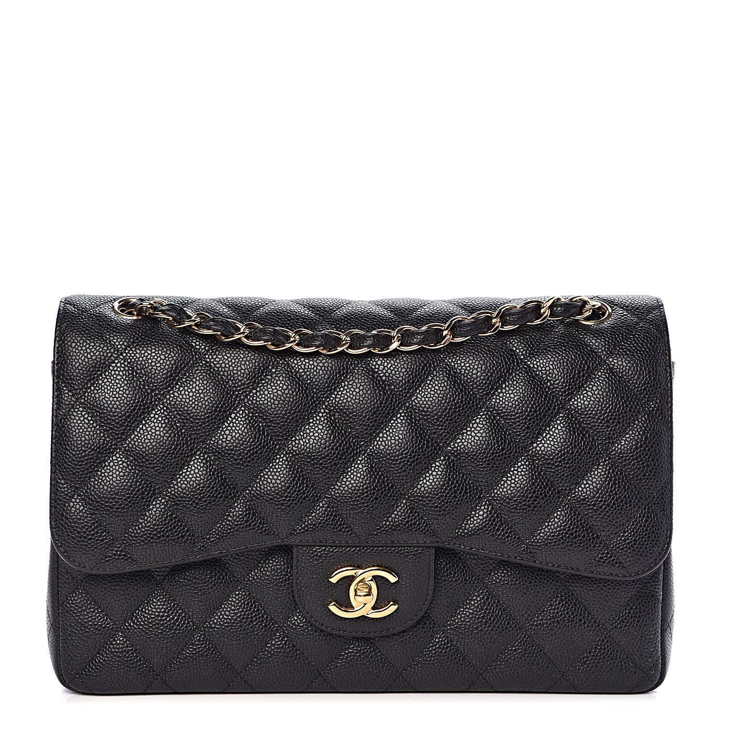 Chanel Caviar Quilted Jumbo Double Flap Black 1 of 13
