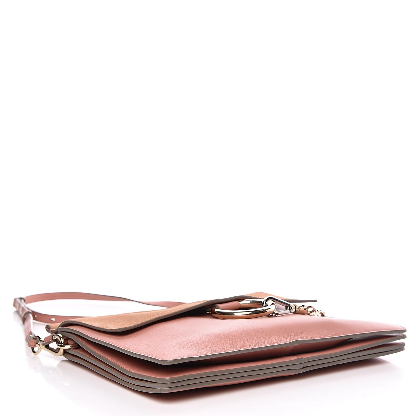 Calfskin Suede Medium Faye Shoulder Bag Nougat