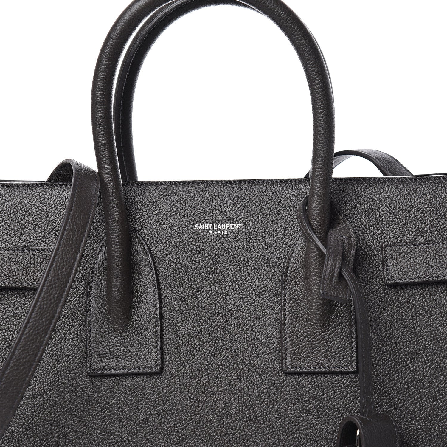 Saint Laurent Grained Calfskin Small Sac De Jour Coal 7 of 9