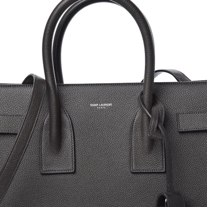 Saint Laurent Grained Calfskin Small Sac De Jour Coal 7 of 9