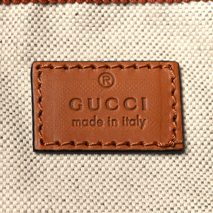 Gucci GG Supreme Monogram Calfskin Rhombus Print Medium Ophidia Double Buckle Backpack Beige Ebony Mystic White Hazel Brown 6 of 11