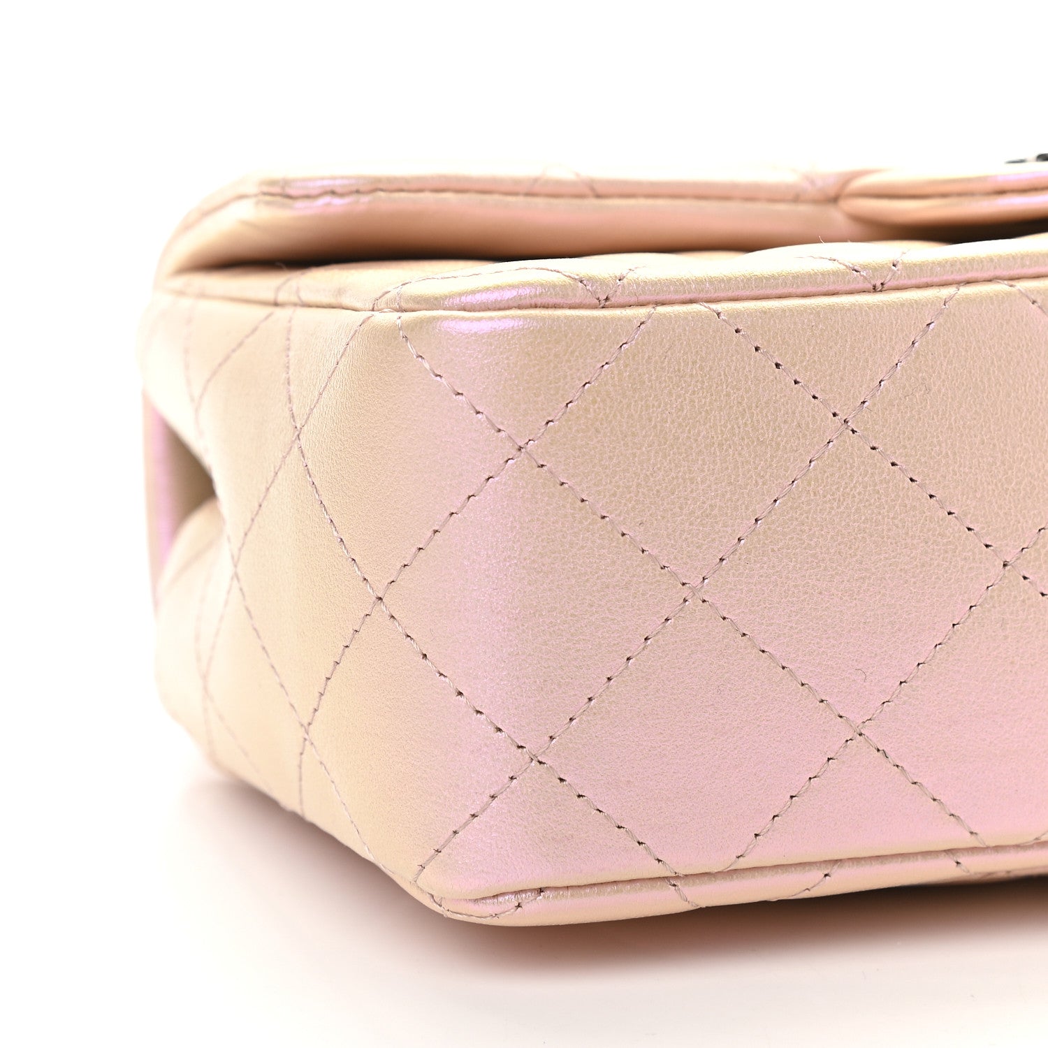 Chanel Iridescent Lambskin Quilted Mini Rectangular Flap Pink 8 of 9
