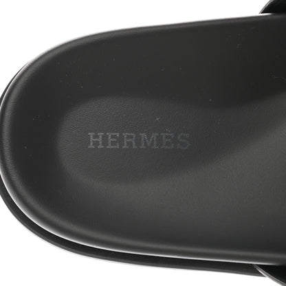 Hermes Calfskin Mens Chypre Sandals 43.5 Black 7 of 13