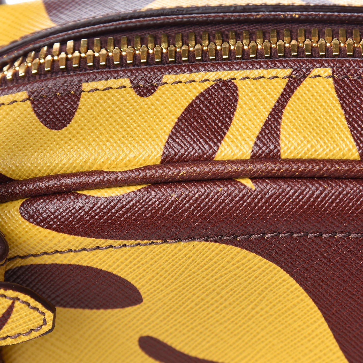Prada Saffiano Hibiscus Print Bowling Bag Zafferano 15 of 16