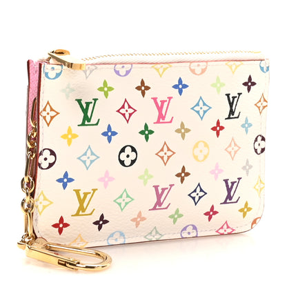 Louis Vuitton Monogram Multicolor Key Pouch White Litchi 3 of 7