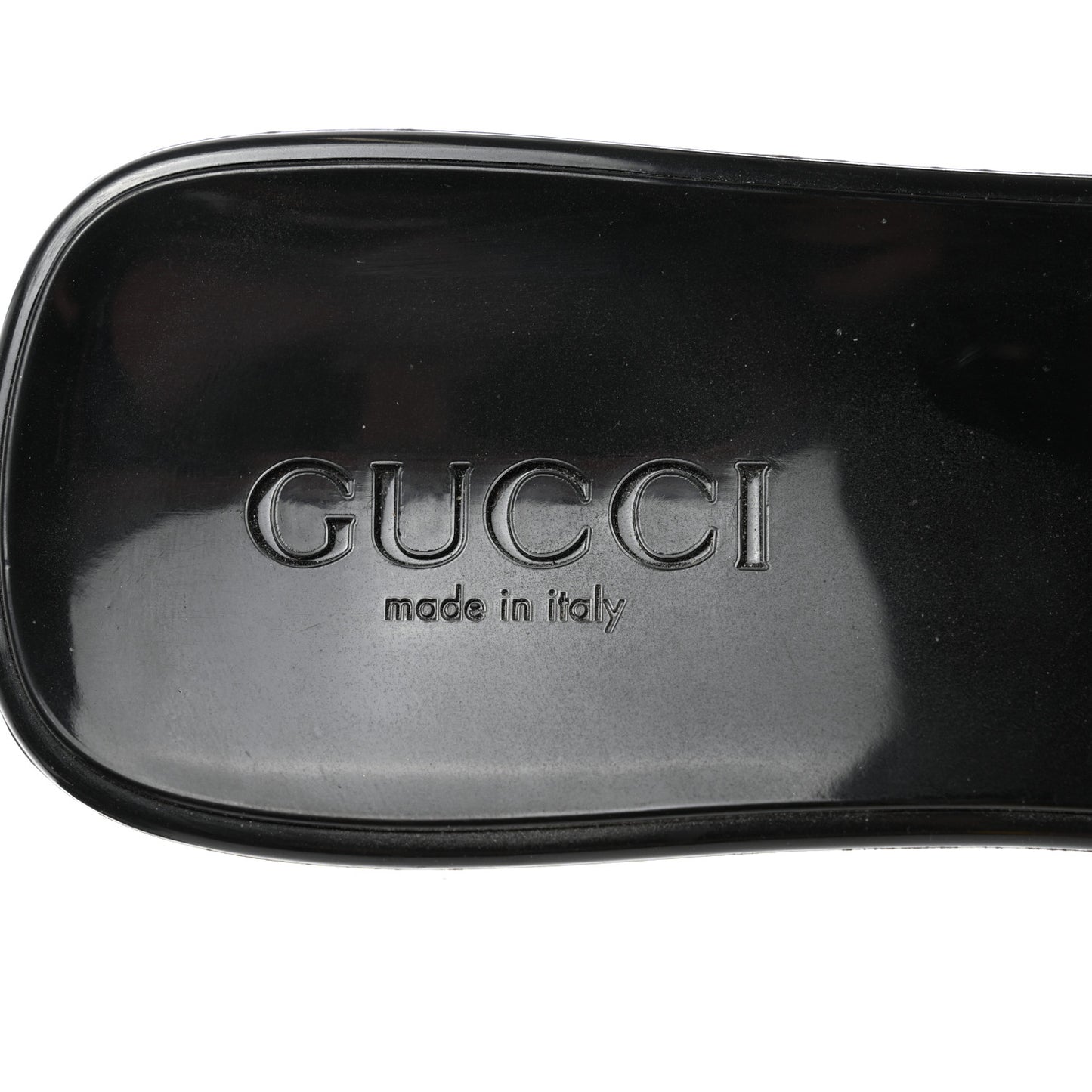 Rubber Gucci Logo Womens Platform 20/60mm Slide Sandals 37 Black
