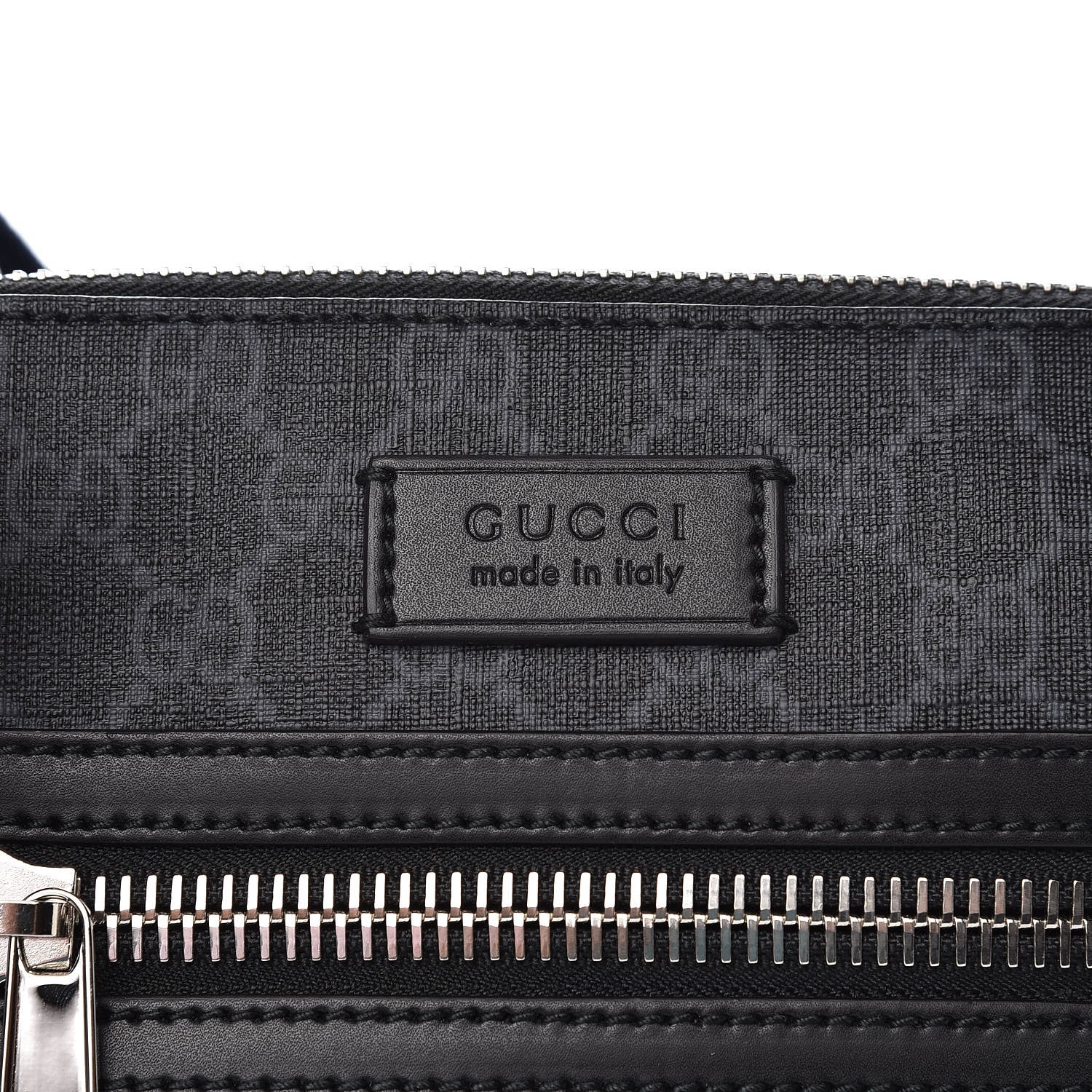 Gucci GG Supreme Monogram Web Small Flat Messenger Bag Black Grey 10 of 10