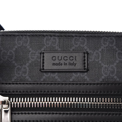 Gucci GG Supreme Monogram Web Small Flat Messenger Bag Black Grey 10 of 10