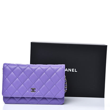 Chanel Caviar Quilted Wallet On Chain WOC Purple 10 of 10