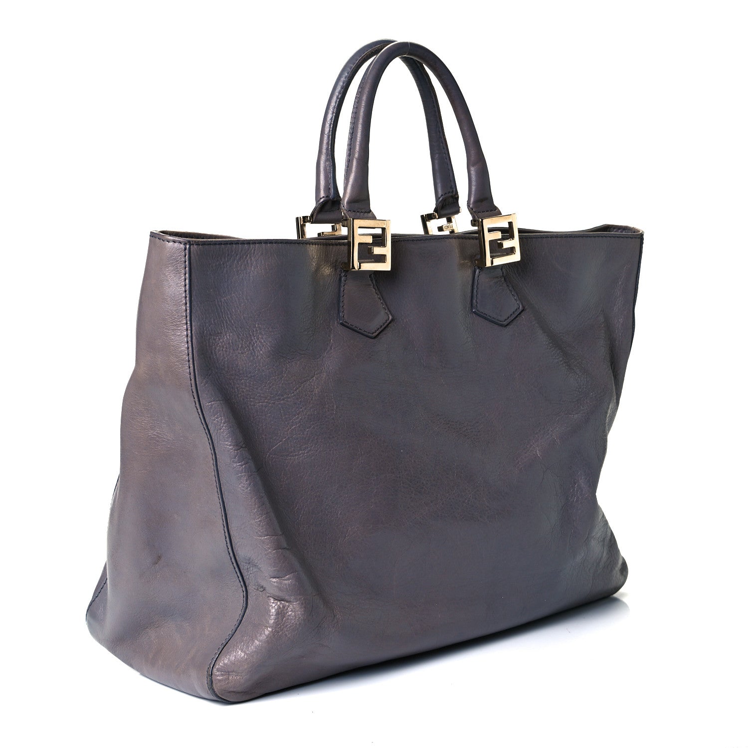 Fendi Vitello Acqua Large Twins Tote Grigio Scuro 3 of 24