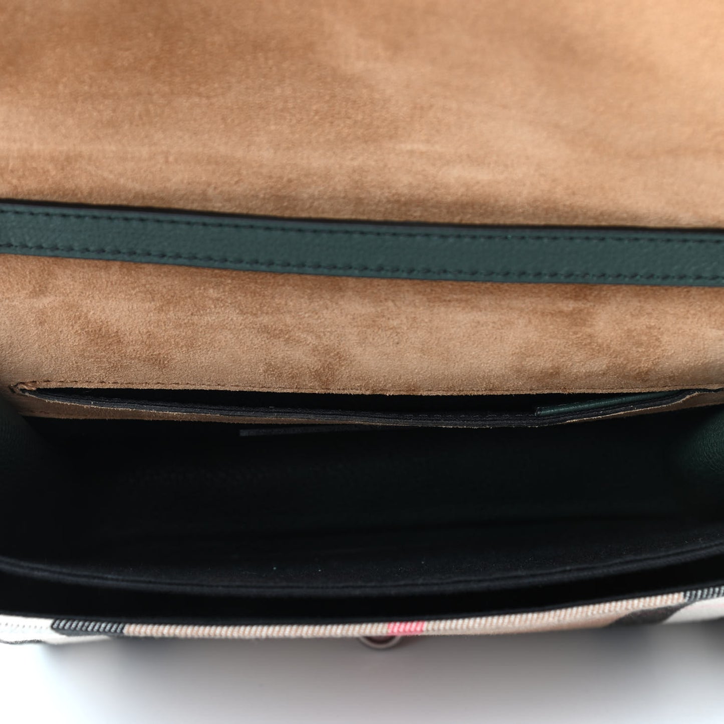 Derby Calfskin House Check Small Macken Crossbody Bag Dark Bottle Green