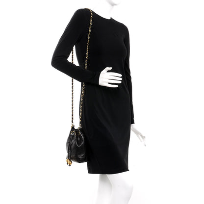 Chanel Lambskin CC Drawstring Bag Black 2 of 8