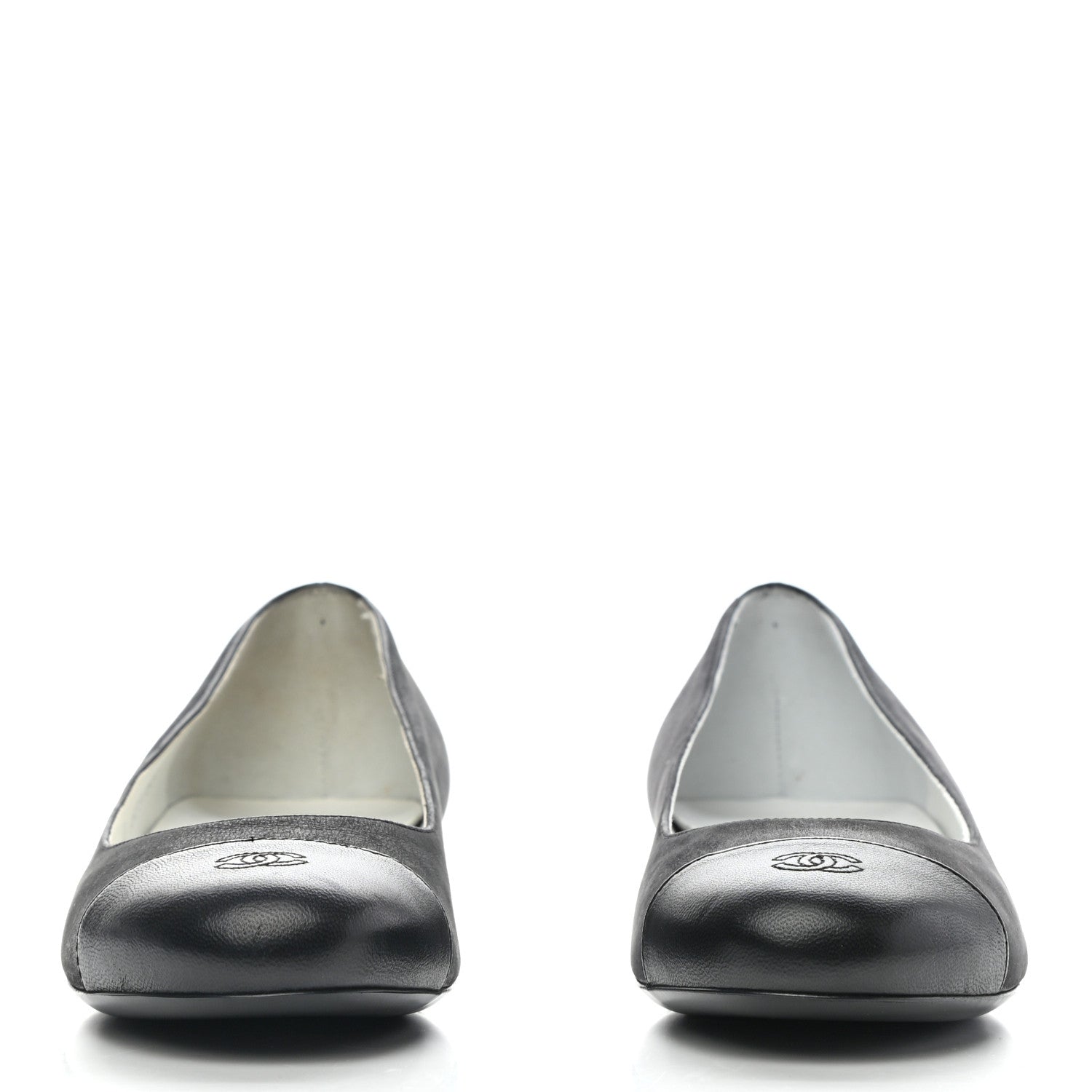 Chanel Nubuck Cap Toe Ballerina Flats 35 Black 2 of 10
