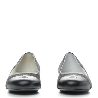 Chanel Nubuck Cap Toe Ballerina Flats 35 Black 2 of 10