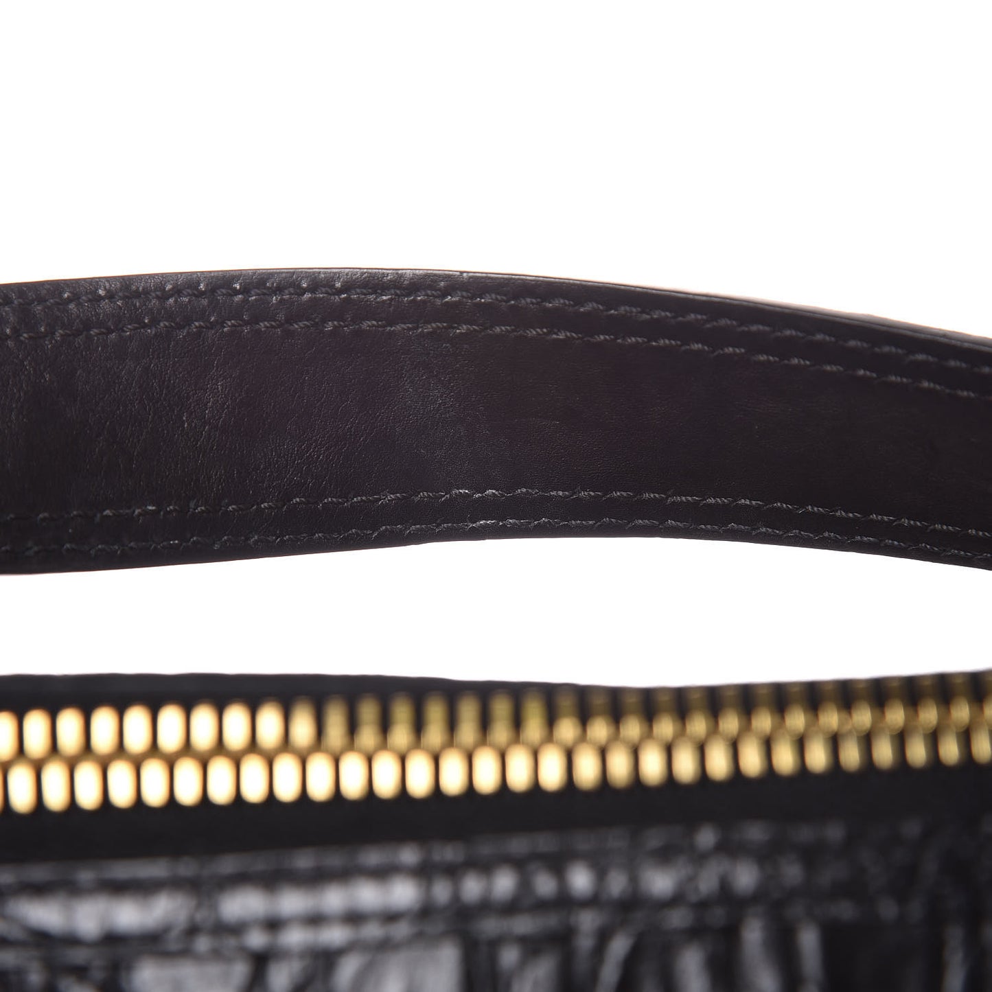 Calfskin Crocodile Embossed Rider Tote Black