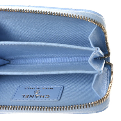 Chanel Caviar Quilted Zip Coin Purse Light Blue 5 of 9