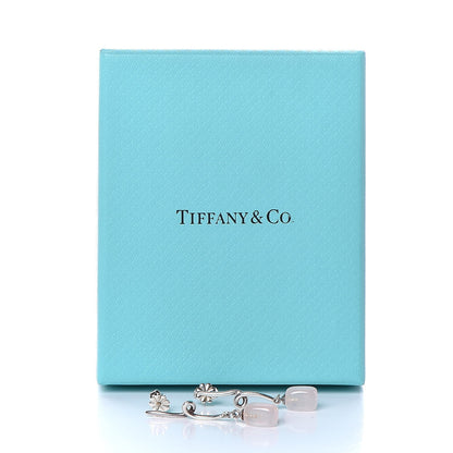 Tiffany Sterling Silver Rose Quartz Twirl Drop Earrings 4 of 4