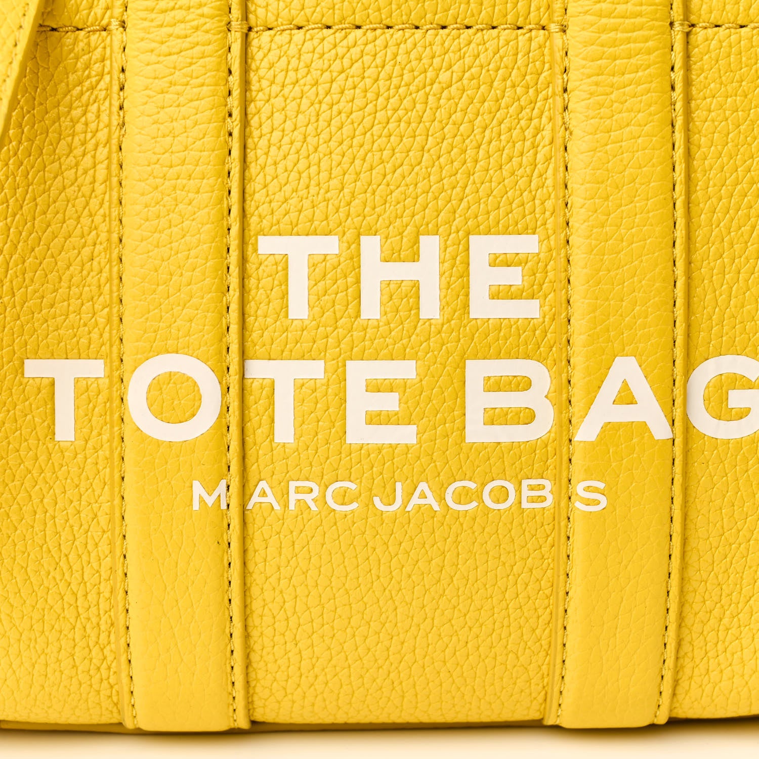 Marc Jacobs Grained Calfskin Mini The Tote Bag Yellow 7 of 9