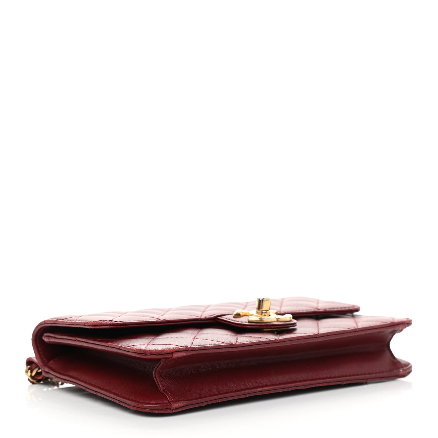 Lambskin Quilted Medium Crossing Times Flap Red